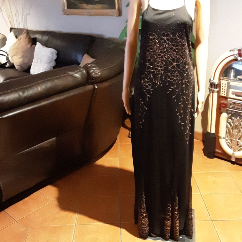 Newport News Black Pink Glitter formal.dress